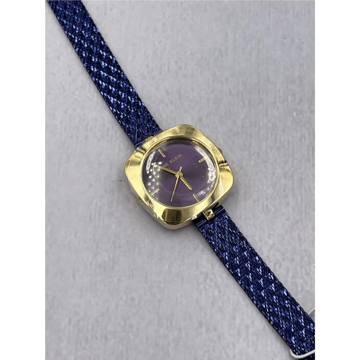 AK/5162PRGB Women`s Purple Dial Gold Case Mesh Bracelet Analog Watch by Anne Klein