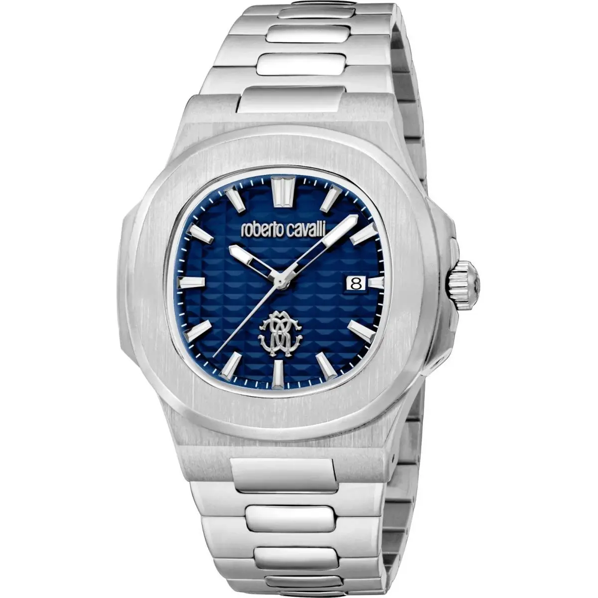 Men`s RC5G136M0025 Blue Guilloche Dial Quartz Watch by Roberto Cavalli