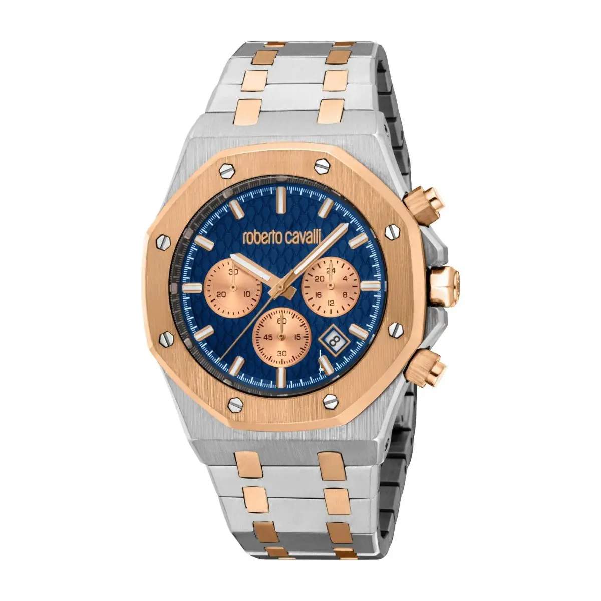 Men`s RC5G161M0075 Blue Dial Two-tone Chronograph Quartz Watch by Roberto Cavalli