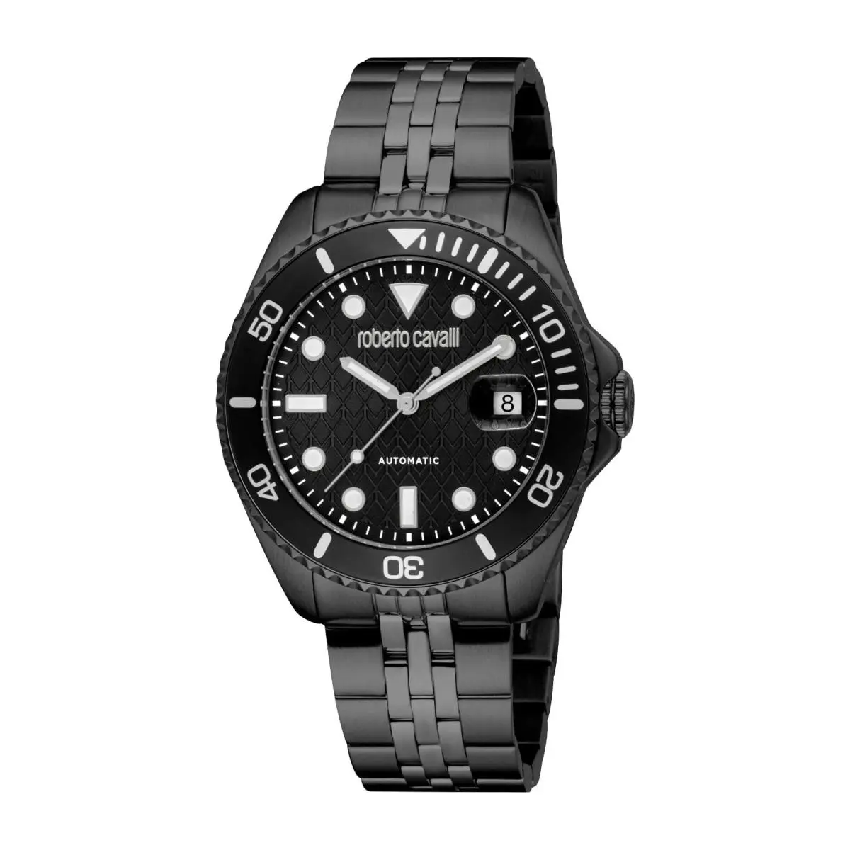 Men`s RC5G171M0065 Black Guilloche Dial Black Automatic Watch by Roberto Cavalli