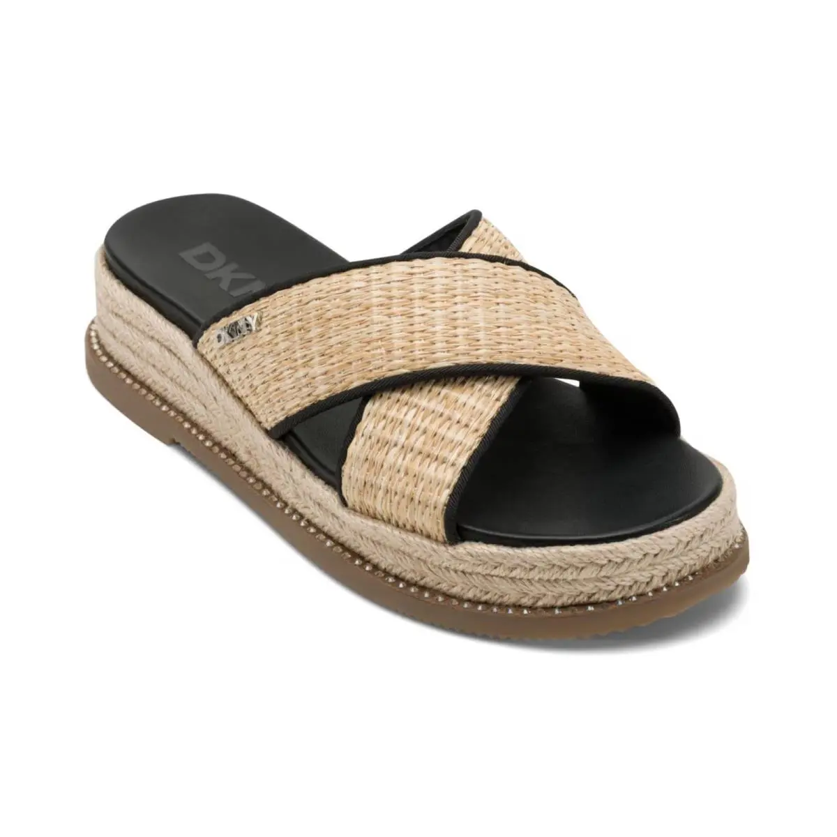 Dkny Women`s Berris X Band Sandals Natural Black