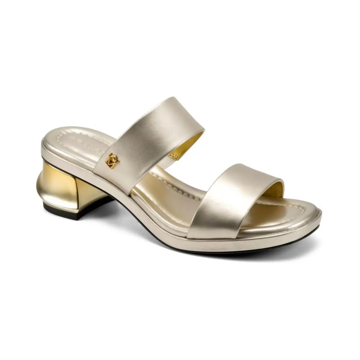 Women`s Donna Karan New York Teagan Double Band Dress Sandals White Gold