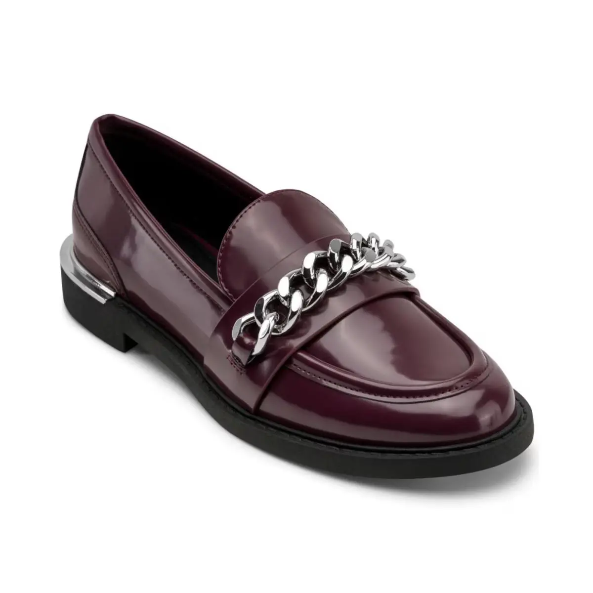 Women`s Dkny Ryleigh W/ Chain Slip On Loafers Burgundy