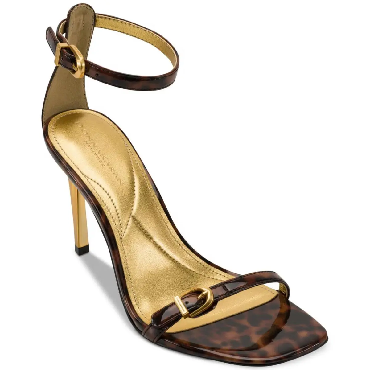 Women`s Donna Karan New York Pryce Buckle Ankle-strap Dress Sandals Tortoise