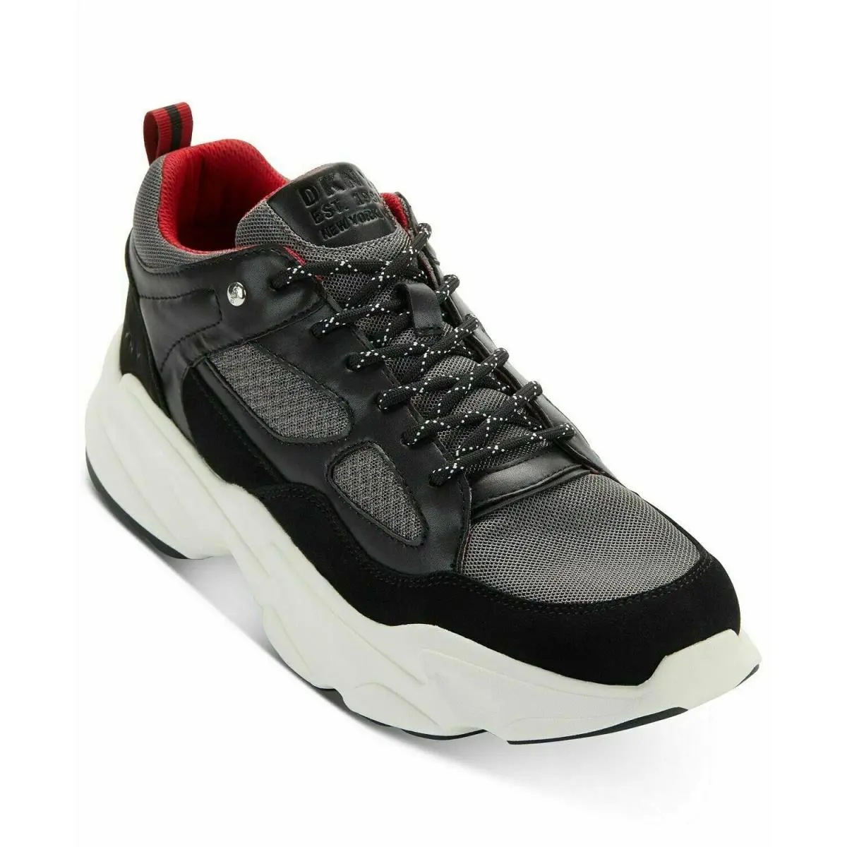 Dkny Men`s Steven Lace Up Sneakers Black Color Pick Your Size