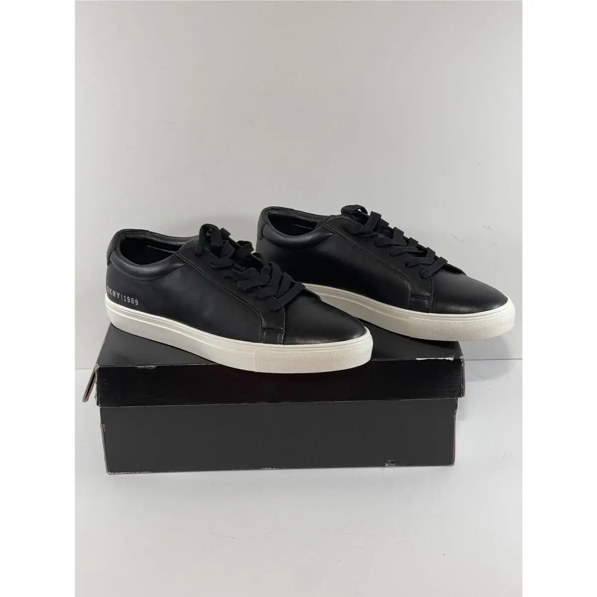 Donna Karan York 1989 Sinclair Tennis Shoes Calf Leather Black Men’s 8.5M