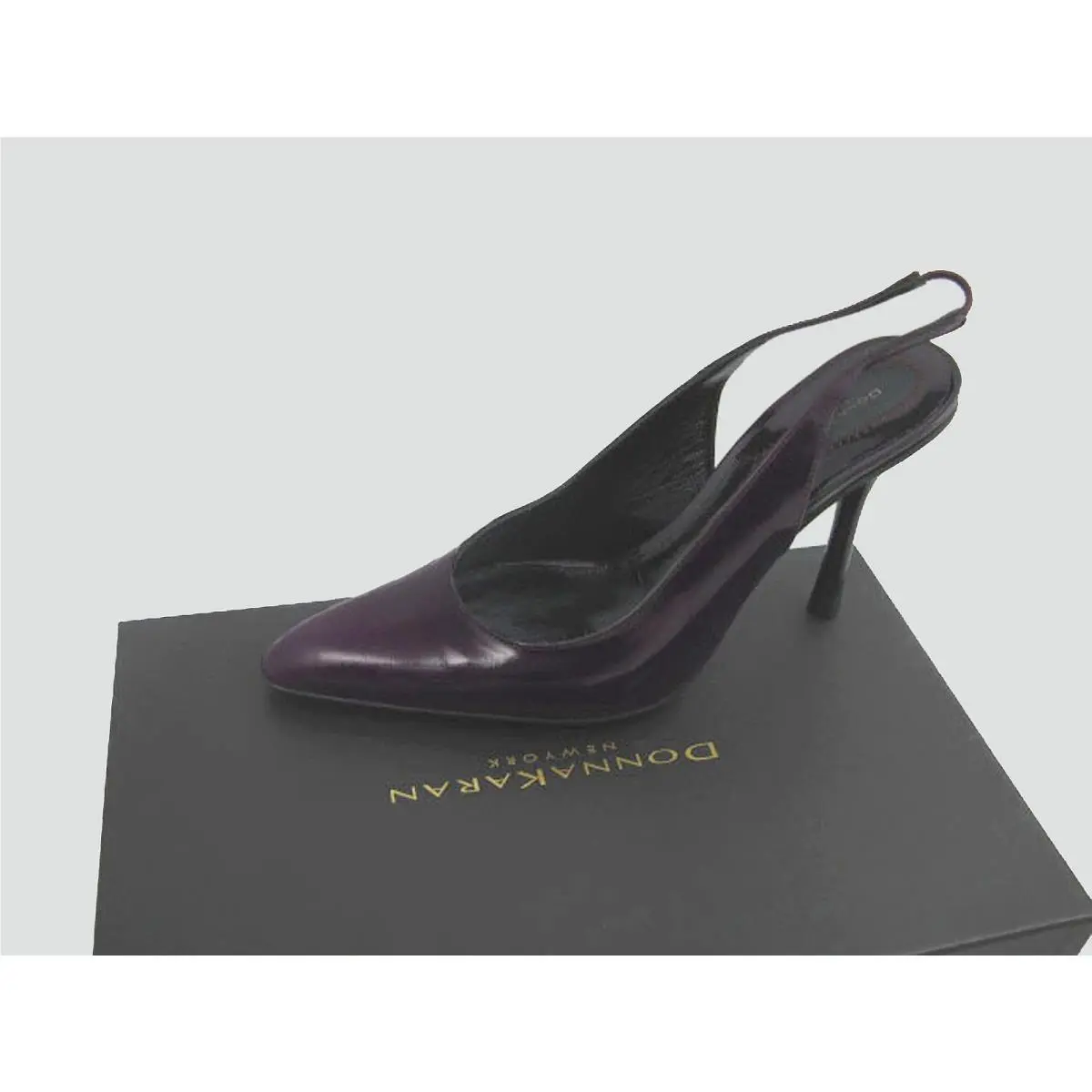 Donna Karan Collection Shoes Slings 6 e 36 Purple Patent Leather Italy