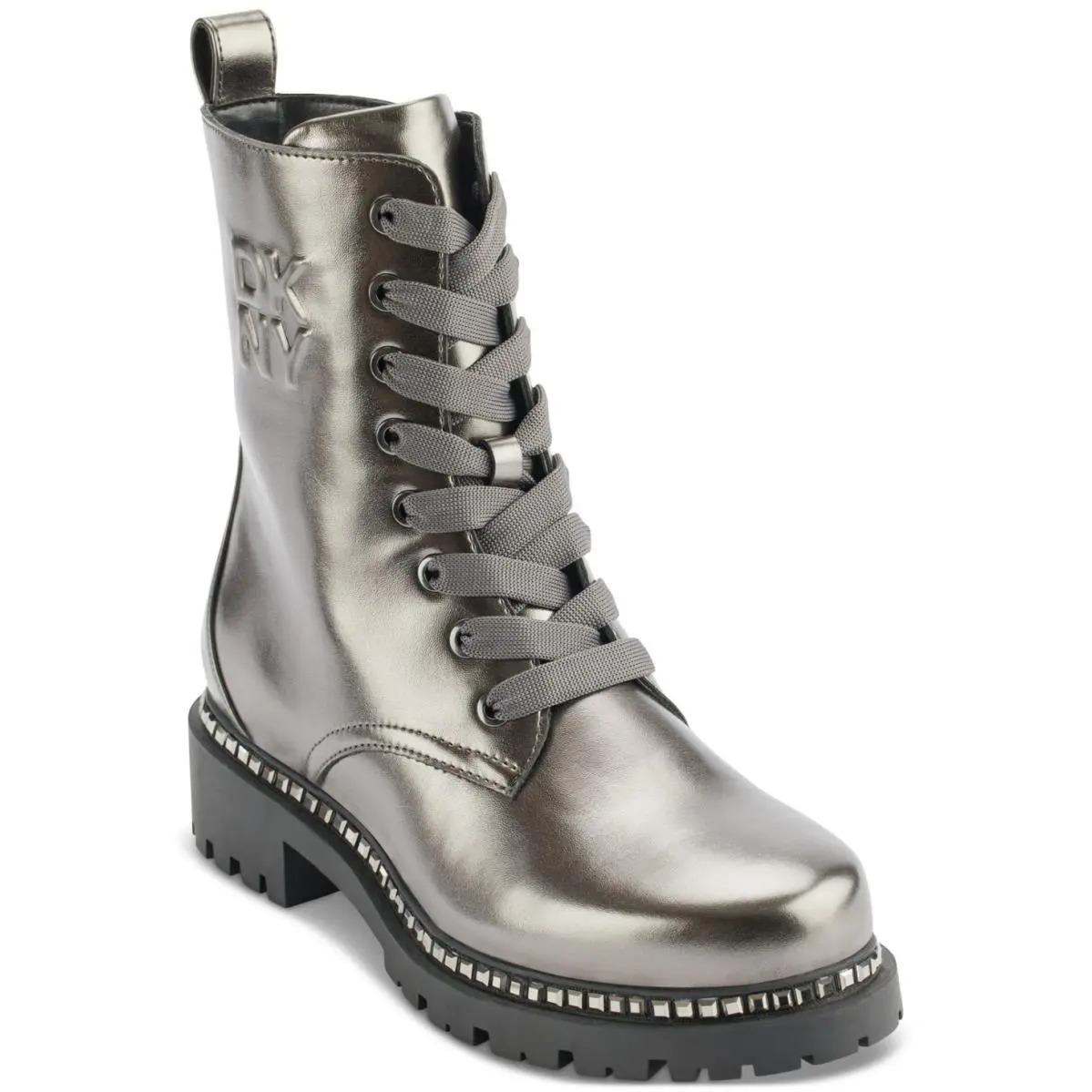 Dkny Women`s Rommily Lace-up Boots Graphite Size 7 M - Gray