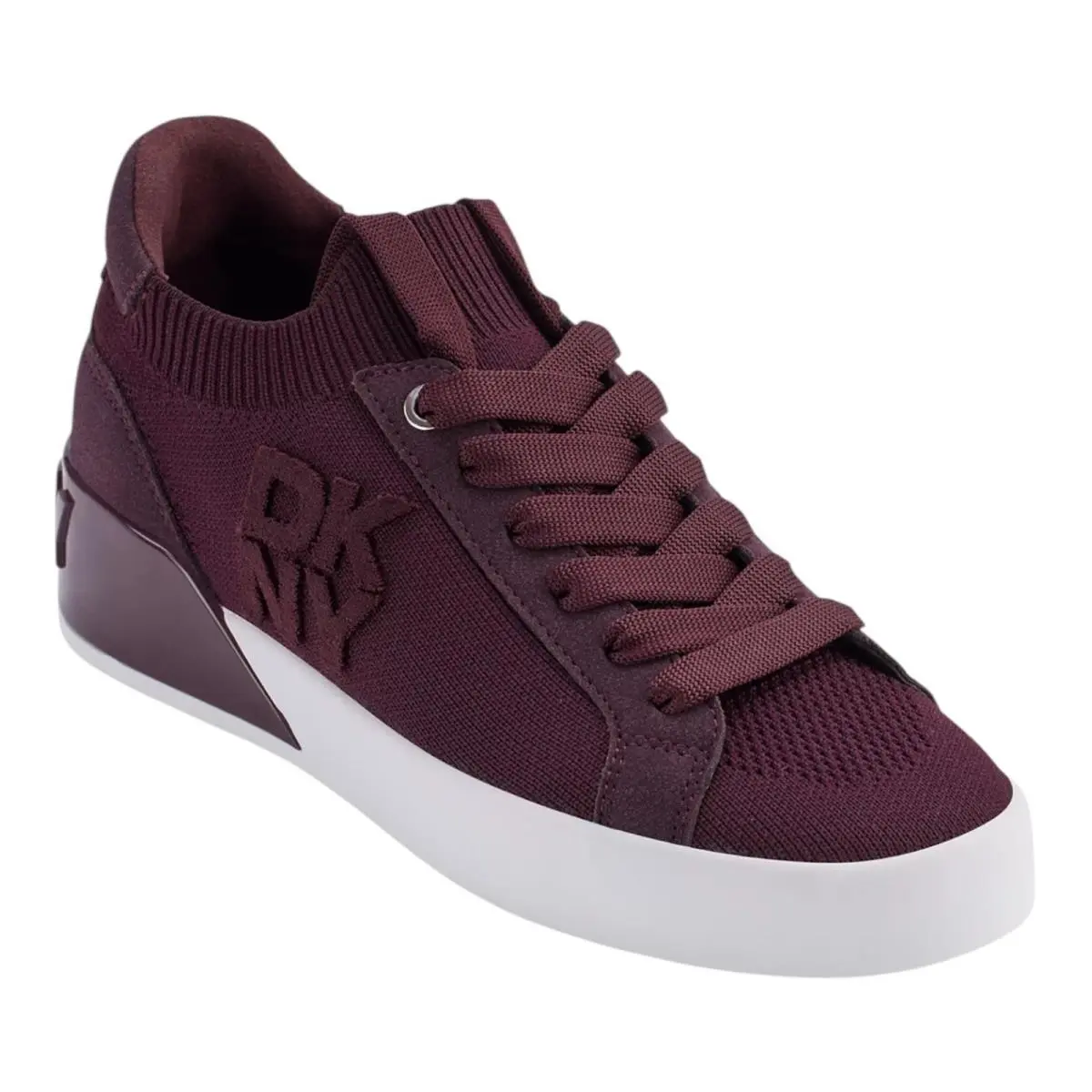 Dkny Women`s Mallory Lace Up Sneakers Wine Size 7 1/2