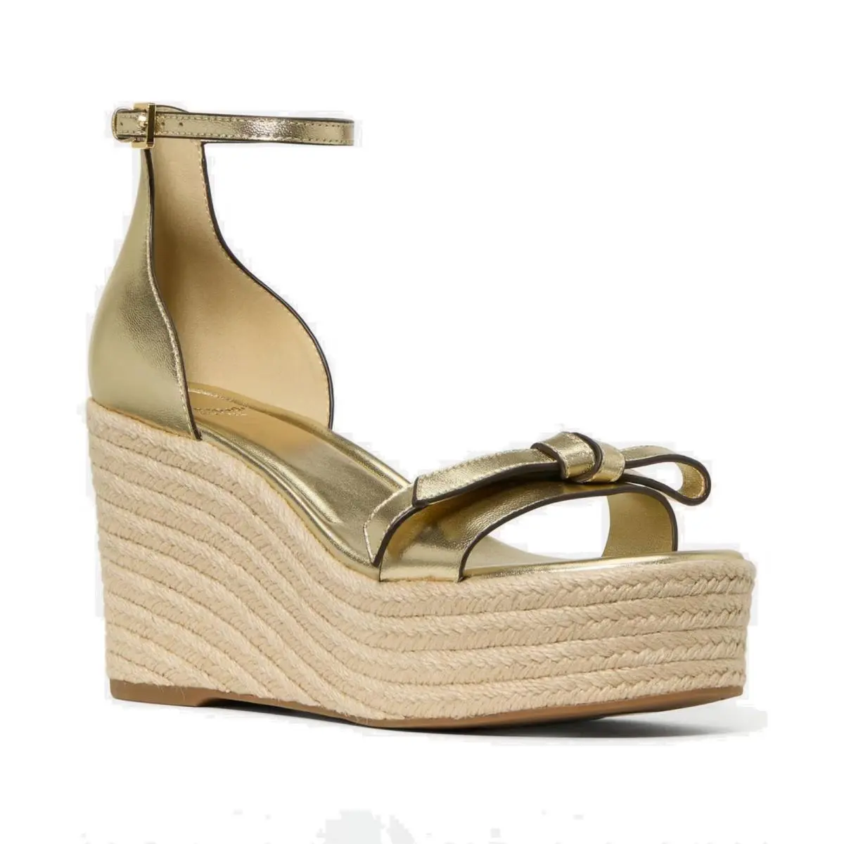 Women`s Kate Spade New York Loop Espadrille Wedge Sandals Pale Gold Metallic