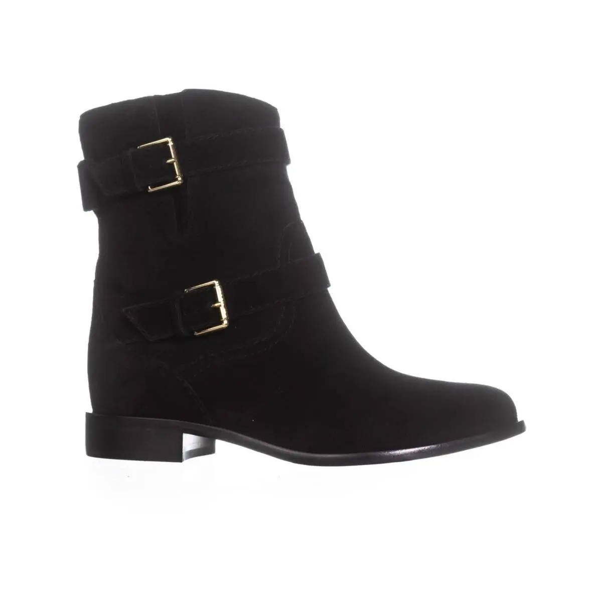 Kate Spade New York Womens Black Lightly Sabina Slip On Leather Combat Boots 6 M
