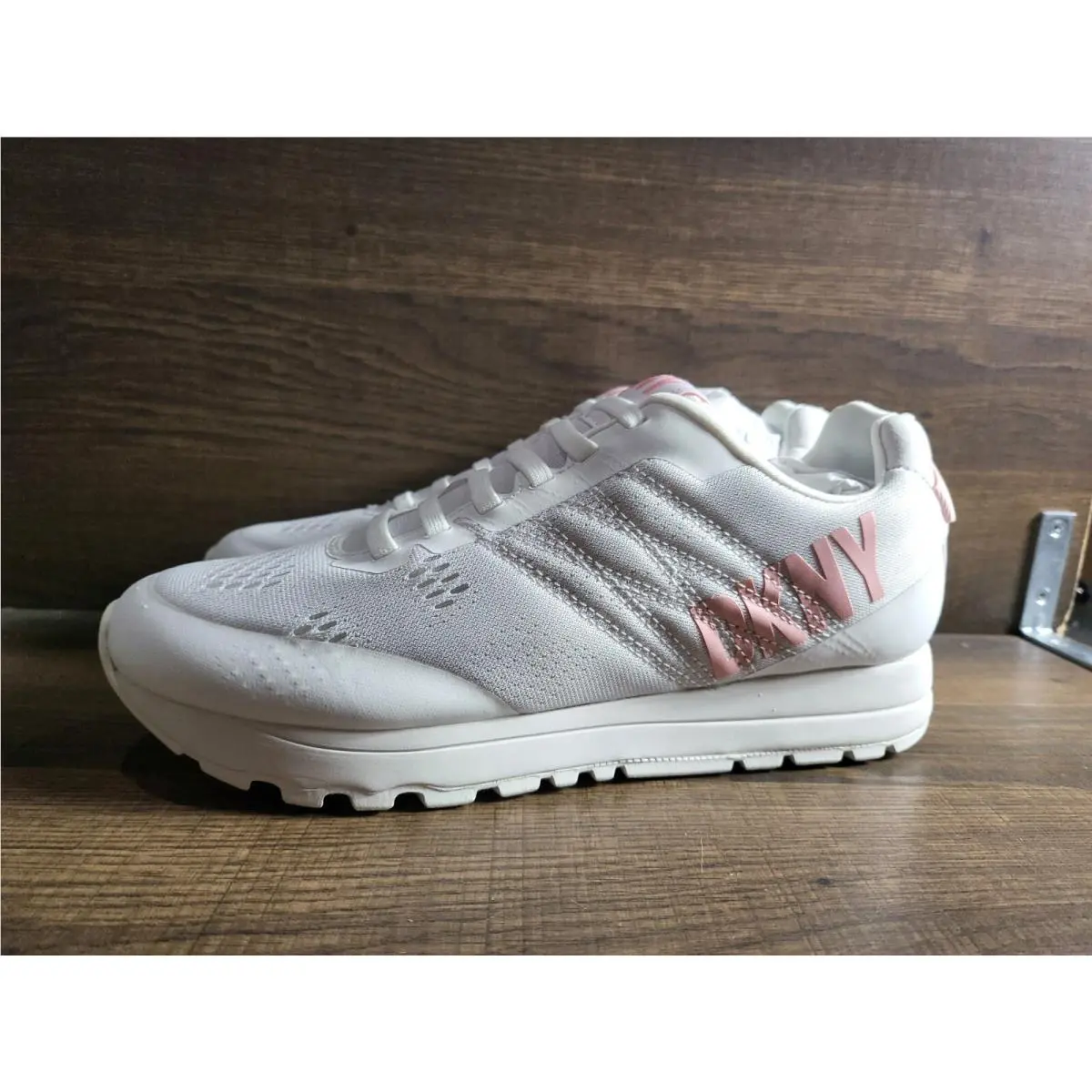 Dkny Women`s Jaxson Lace Up Sneakers Off Whiterosewater 8.5
