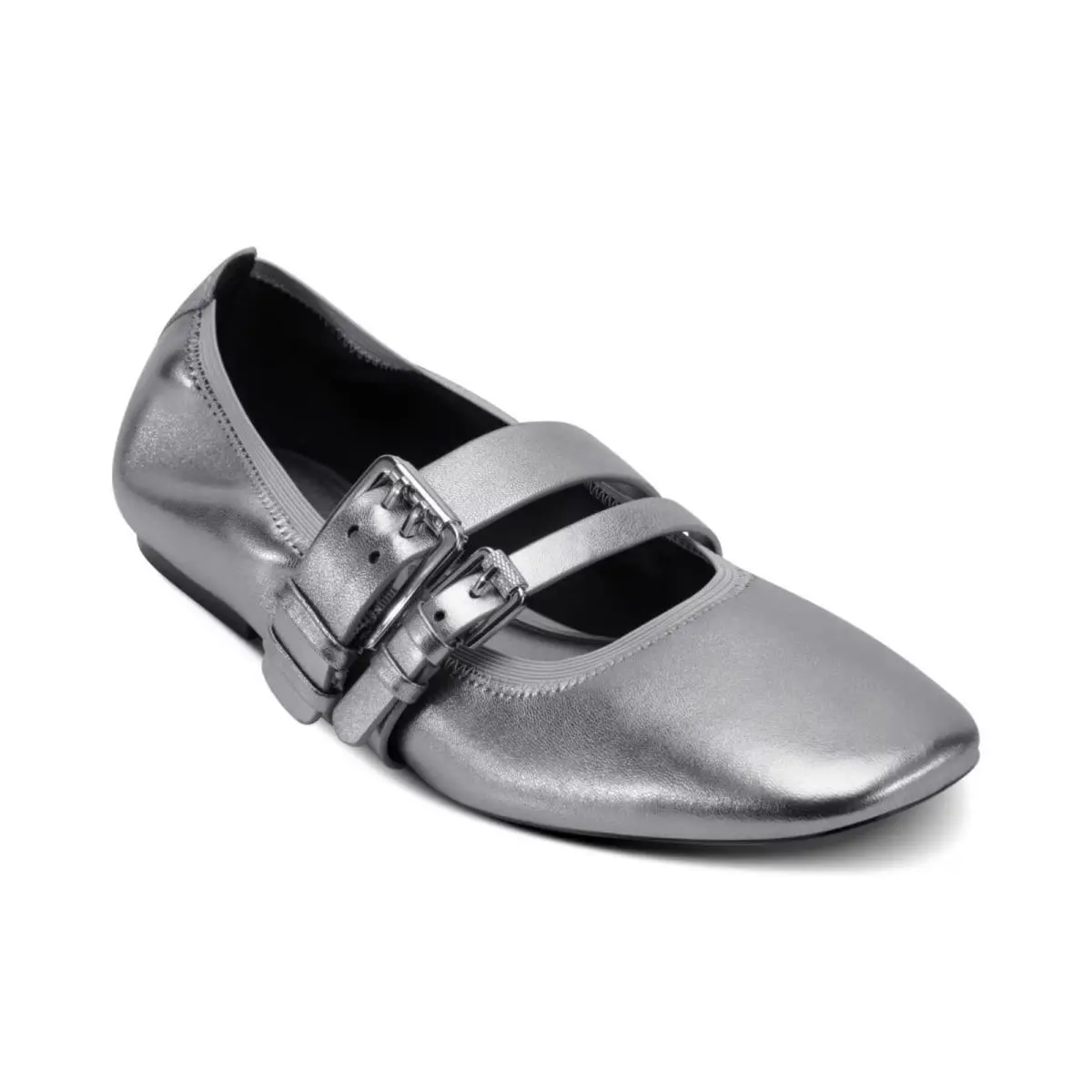 Women`s Dkny Dade Almond Toe Ballet Flats Nickel SZ 7.5