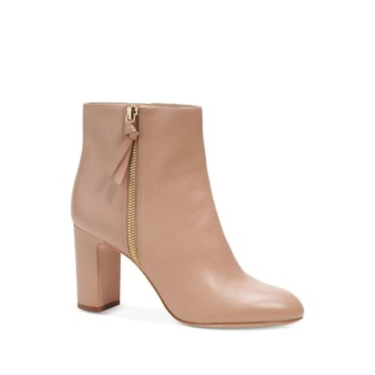 Kate Spade New York Womens Beige Pebbled Knott Block Heel Leather Booties 11 B