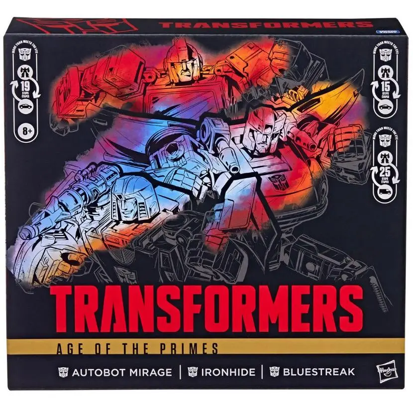 Transformers Age of The Primes 3-Pack Mirage Ironhide Bluestreak Stock