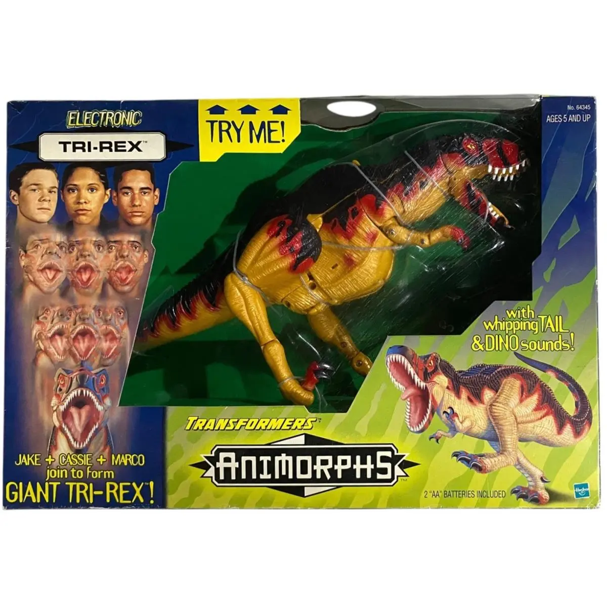 Transformers Animorphs Giant Tri-rex 1999 Action Figure Jake Marco Cassie T