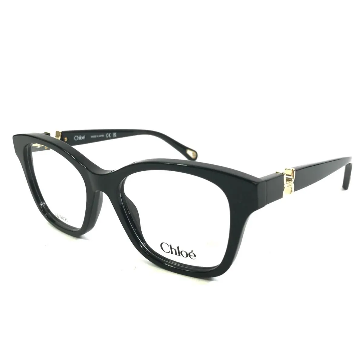 Chloe Eyeglasses Frames CH0334O 001 Polished Black Cat Eye Full Rim 50-17-140