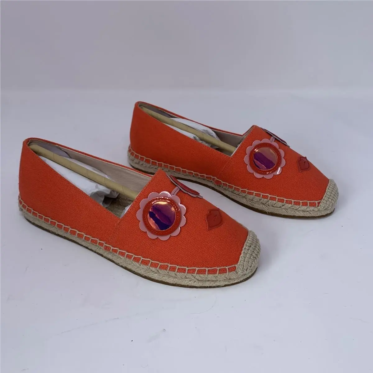 Kate Spade Grenada Glasses Espadrille Flats Women`s 5.5 Tamarillo Slip On S0567