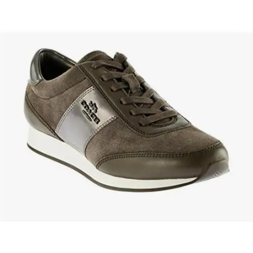 Coach Raylen Sneakers Mink/gunmetal Size 8.5 M