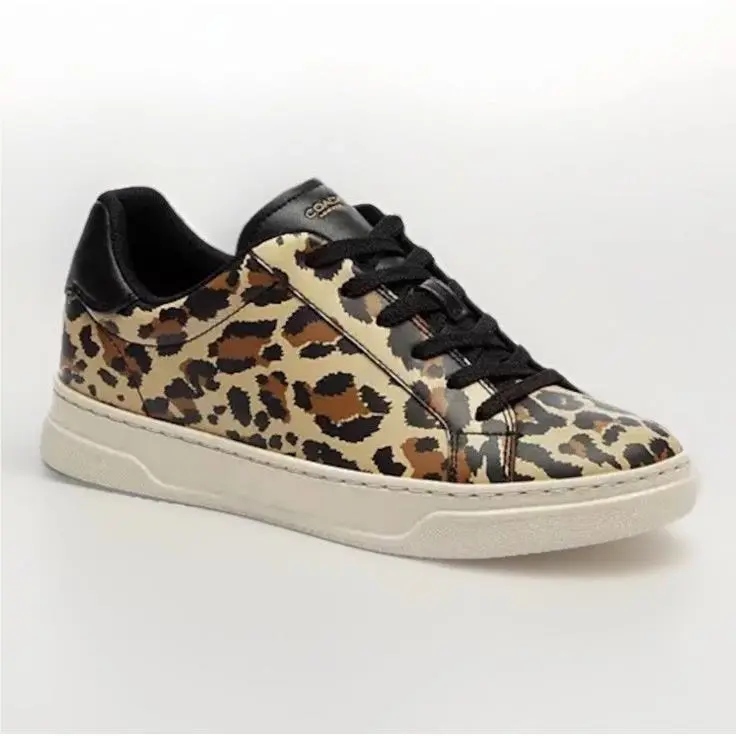 Coach Women’s High Line Leopard Print Leather Sneakers CCV98