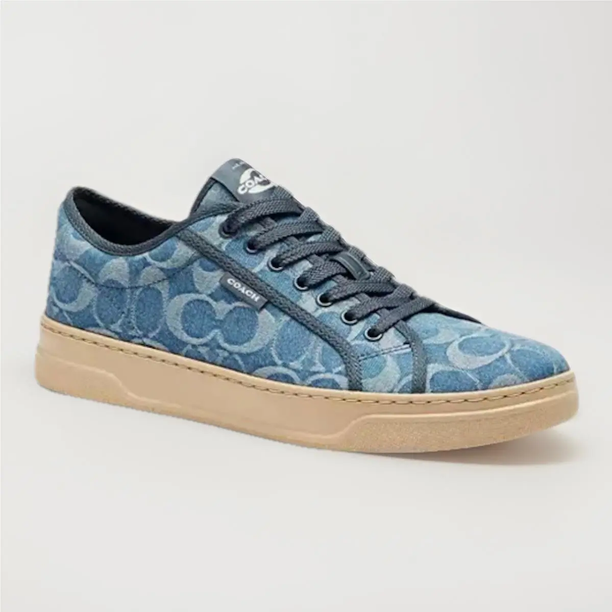Monogram Women’s Regenerative Cotton Canvas Denim Sneakers CDQ99 Sz 11 B by Coach