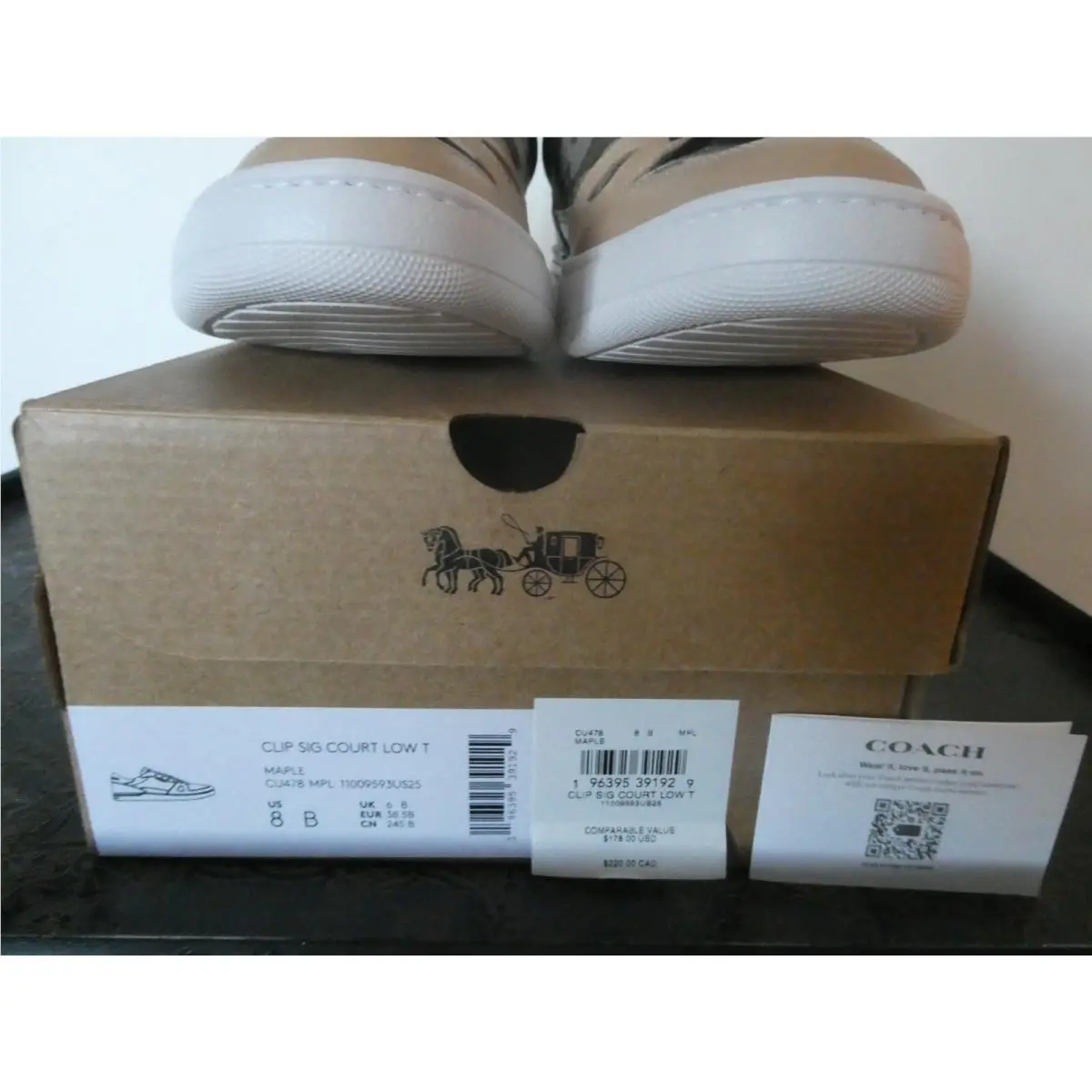 Coach shoes - Coach Clip Signature Court Low Top - Maple 19