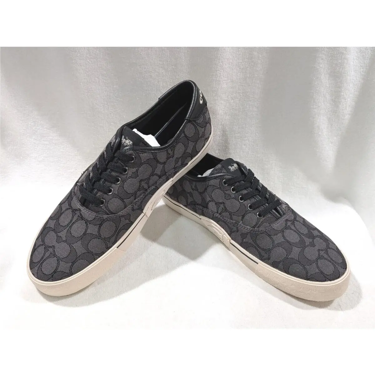 Skate Black Signature Jacquard Leather Men`s Sneakers CC822 Sz 11.5 by Coach
