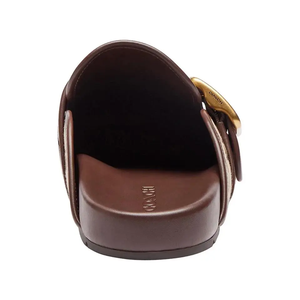 Coach shoes - Coach Signature Sateen Jacquard Archival Buckle Clogs - CFX82 - Brown 2