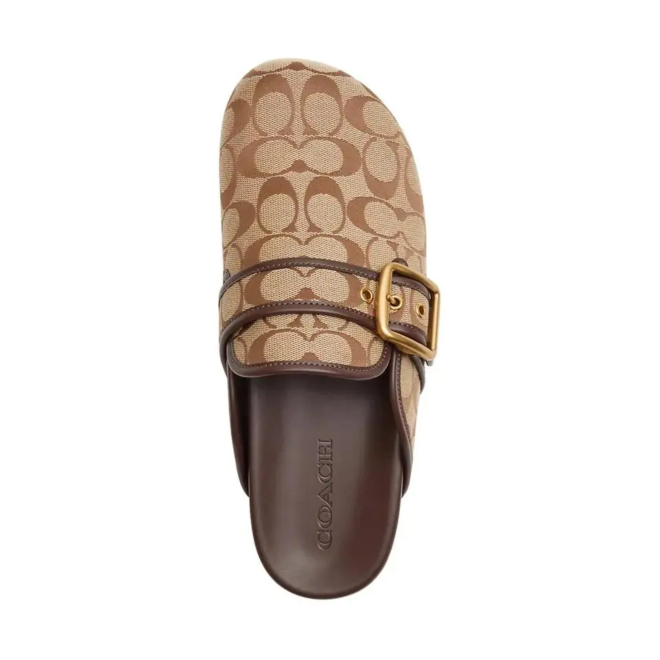Coach shoes - Coach Signature Sateen Jacquard Archival Buckle Clogs - CFX82 - Brown 5
