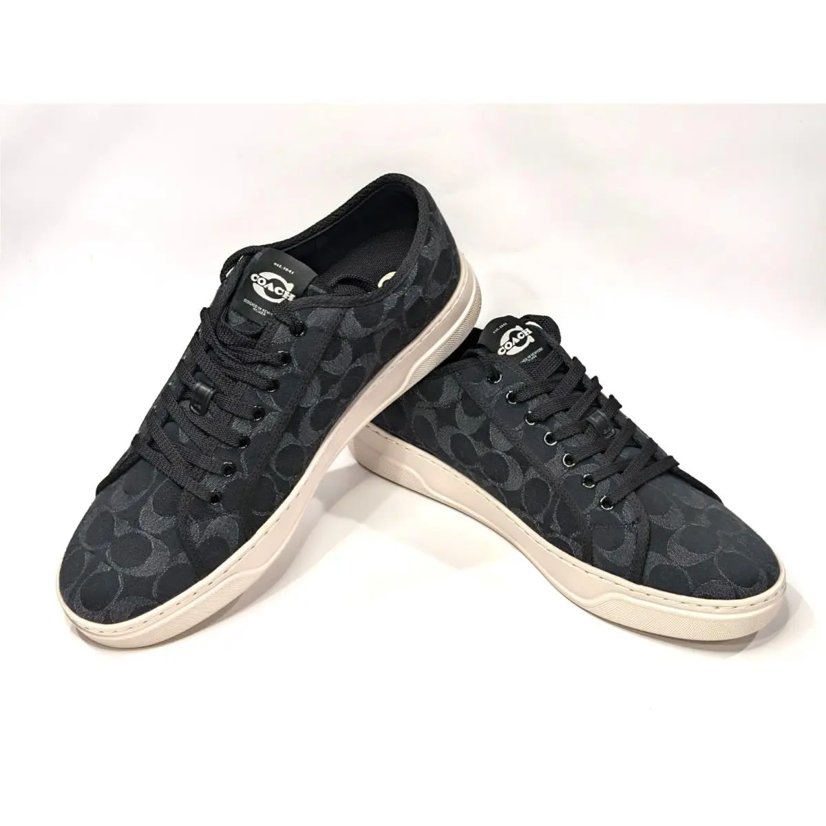 Black Signature Denim Men`s Sneakers CCW06 - Size 10 by Coach