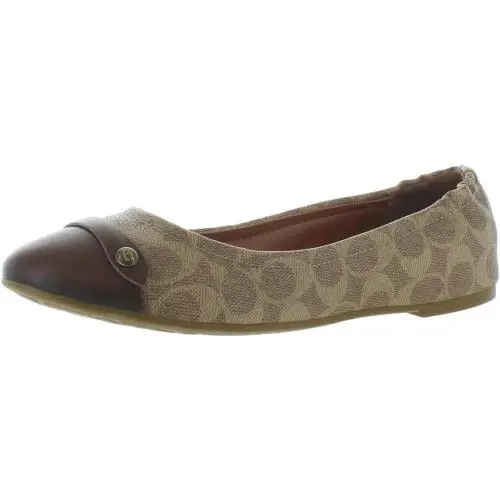 Coach Women`s Brandi Leather Slip On Ballet Flat Brown Size: 6.5 M