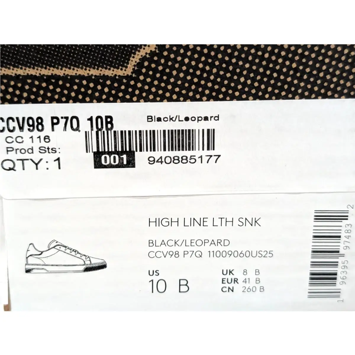 Coach shoes - Coach High Line Leather Sneaker - CVV98 - Black/Leopard 9