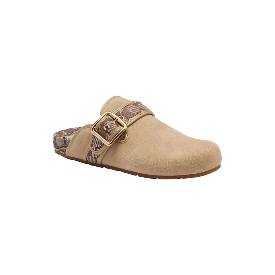 Coach shoes - Coach Archival Buckle Suede Clog - Beige 4