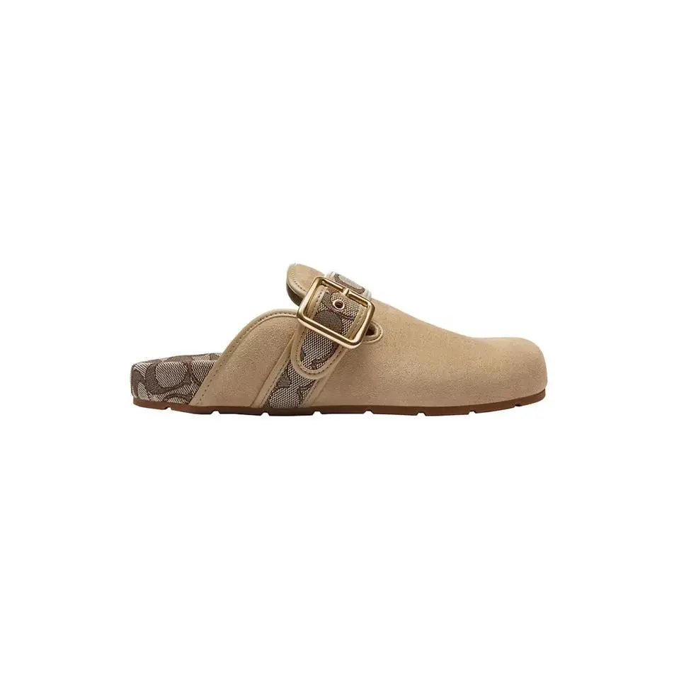 Coach shoes - Coach Archival Buckle Suede Clog - Beige 5