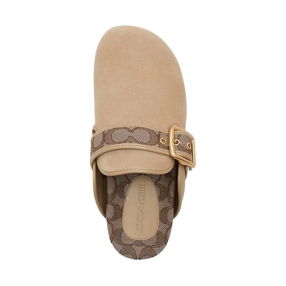 Coach shoes - Coach Archival Buckle Suede Clog - Beige 7