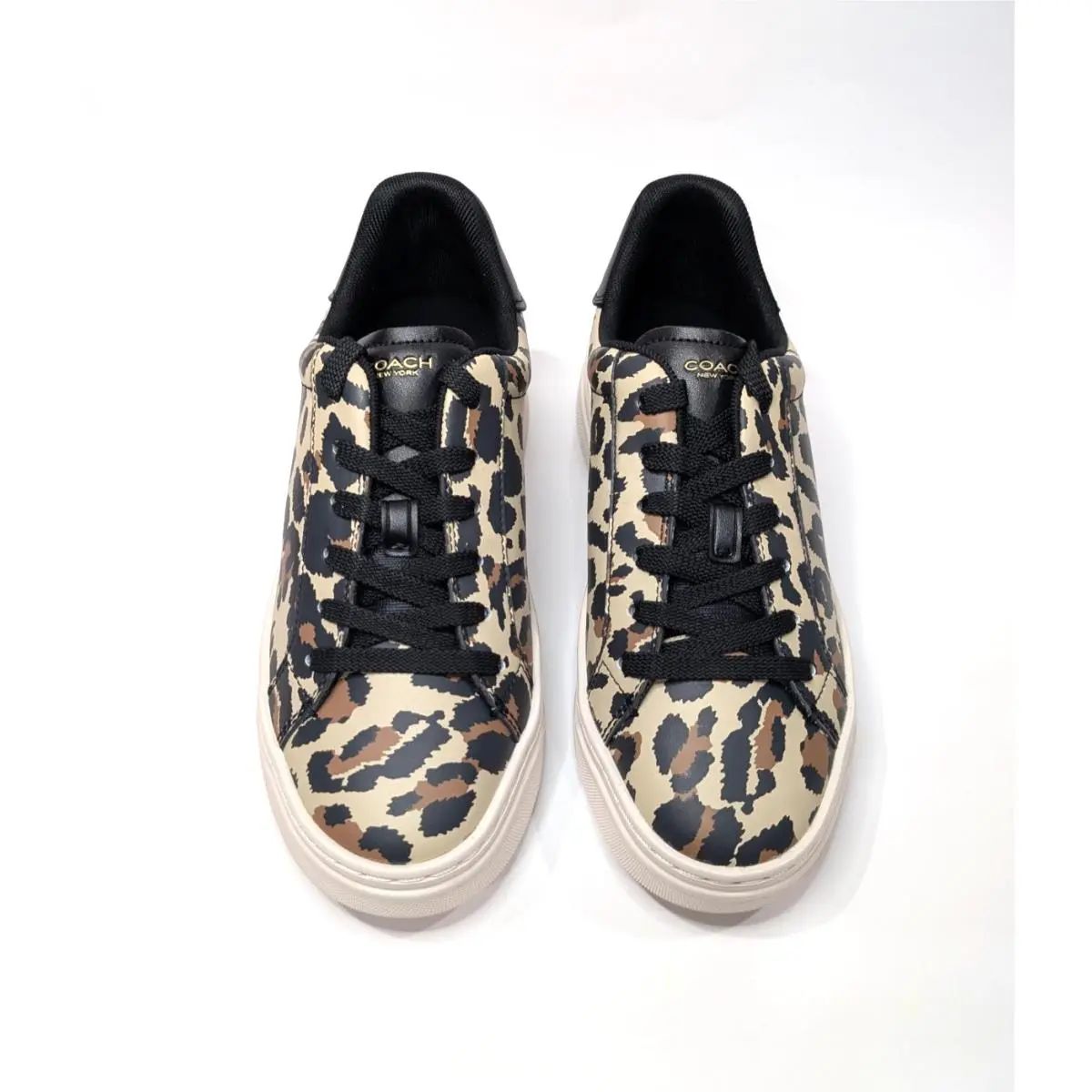 Coach shoes - Coach High Line Leather Sneaker - CVV98 - Black/Leopard 12