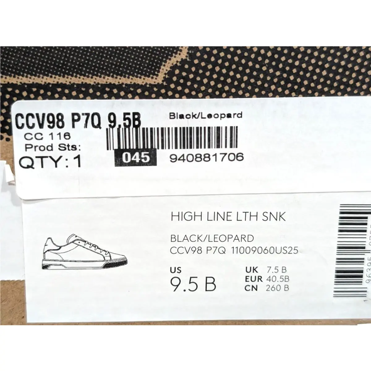 Coach shoes - Coach High Line Leather Sneaker - CVV98 - Black/Leopard 20