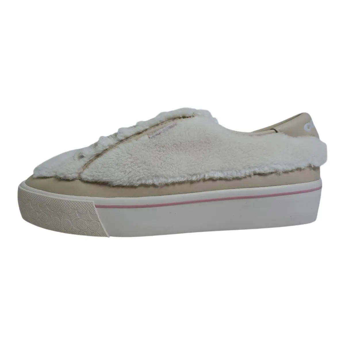 Coach Citysole Shearling Platform Lace-up Sneaker Natural/chalk C6992