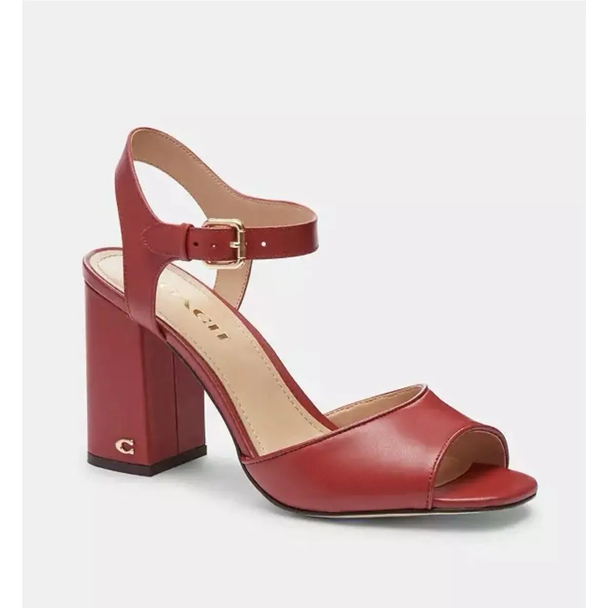 Coach Women’s Marla Leather Sandal Size 6B Color 1941 Red CC806