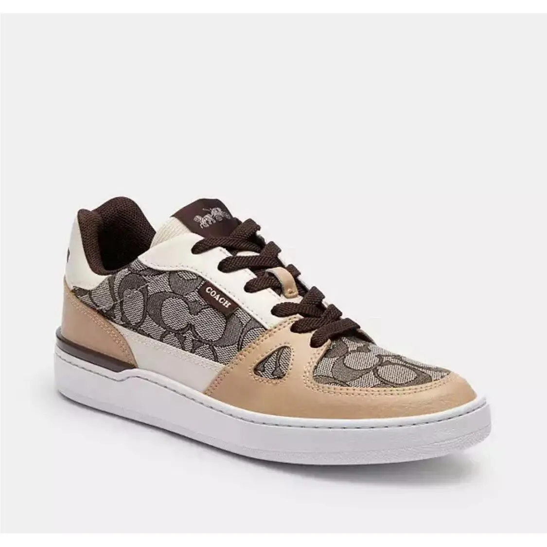 Coach Women’s Clip Signature Court Low Top Sneaker. Color Maple. Size 5.5B CU478