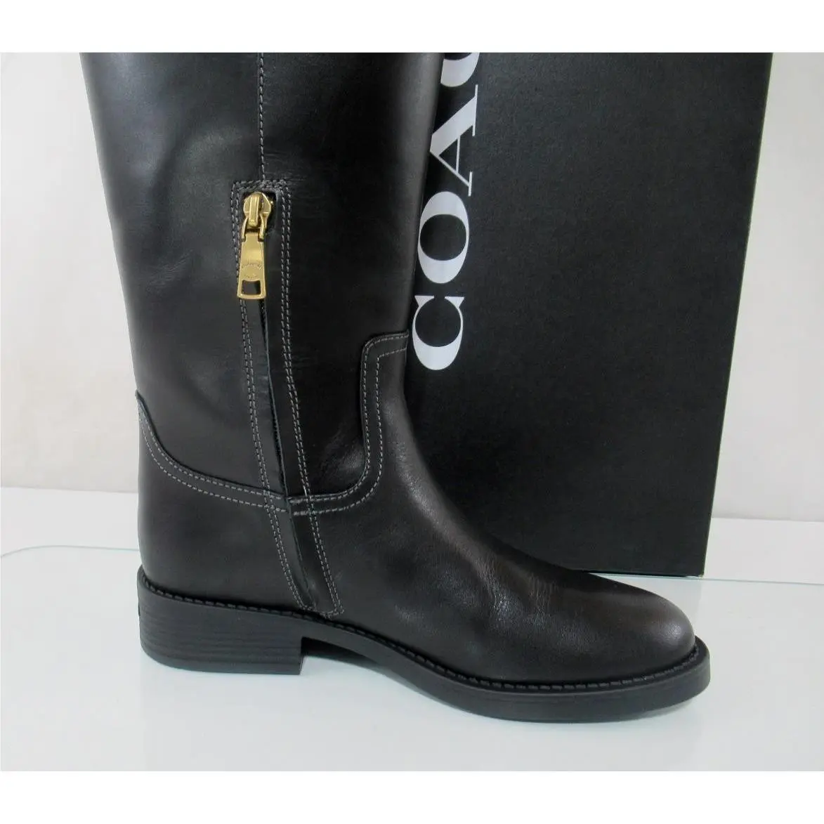 Coach shoes - Coach Park Leather Tall Boot - CCH75 - Black (UPC: 196395982561) 4