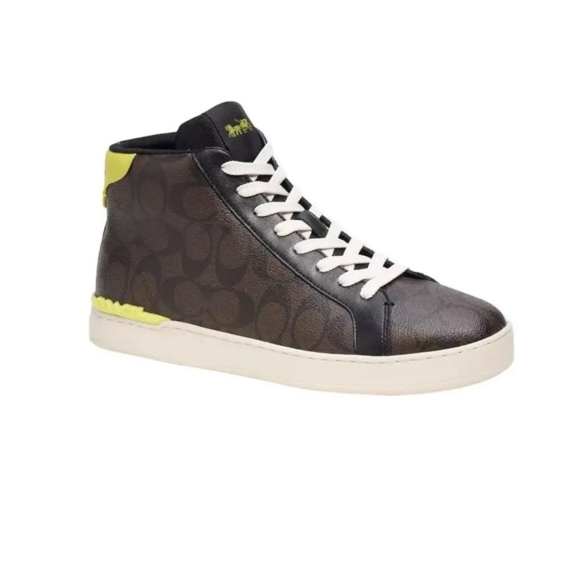 Coach Men’s Clip Hitop Sneaker In Signature Canvas Size 12D Color Mahogany CL481