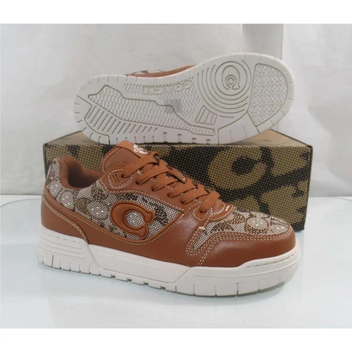 Coach shoes - Coach Crystal Jacquard Soho Sneaker - CDE26 - Brown (UPC: 198685085426) 8