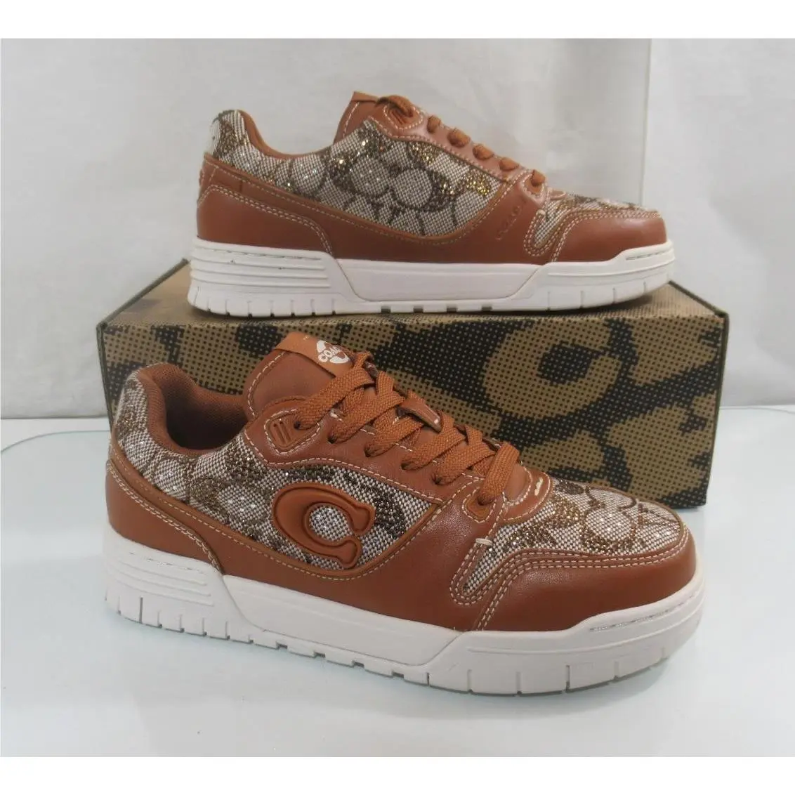 Coach shoes - Coach Crystal Jacquard Soho Sneaker - CDE26 - Brown (UPC: 198685085426) 2