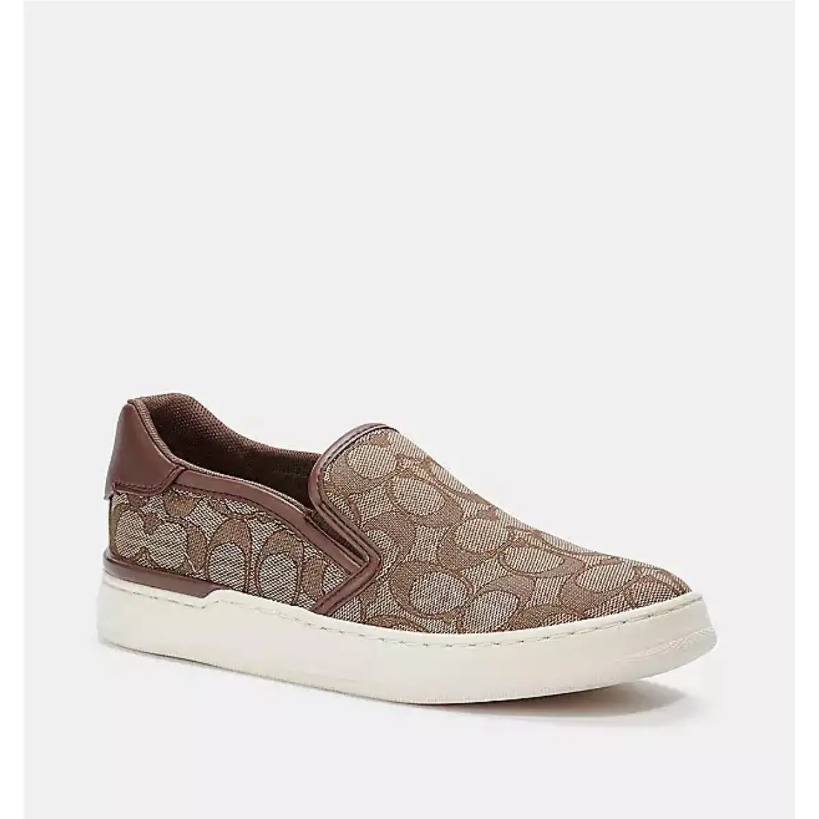Women’s Wells Signature Slip on Sneakers Size 11B Color Khaki/saddle C4393 by Coach
