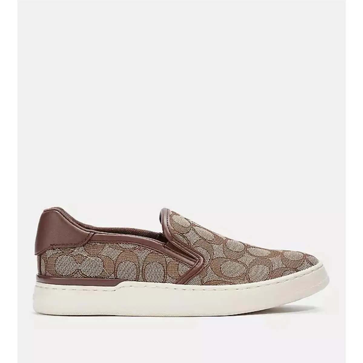 Coach shoes - Coach Wells Signature Slip On Sneaker - C4393 - Khaki, Saddle (UPC: 0195031260216) 0