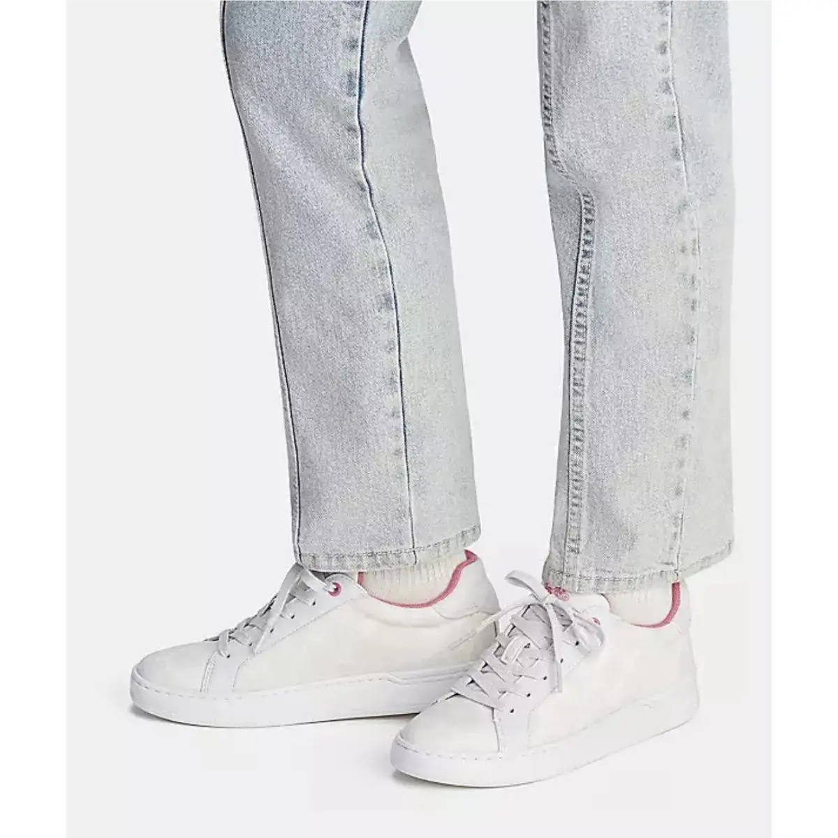Coach shoes - coach signature clip - signature clip - C3123 - Optic White/Petunia 3