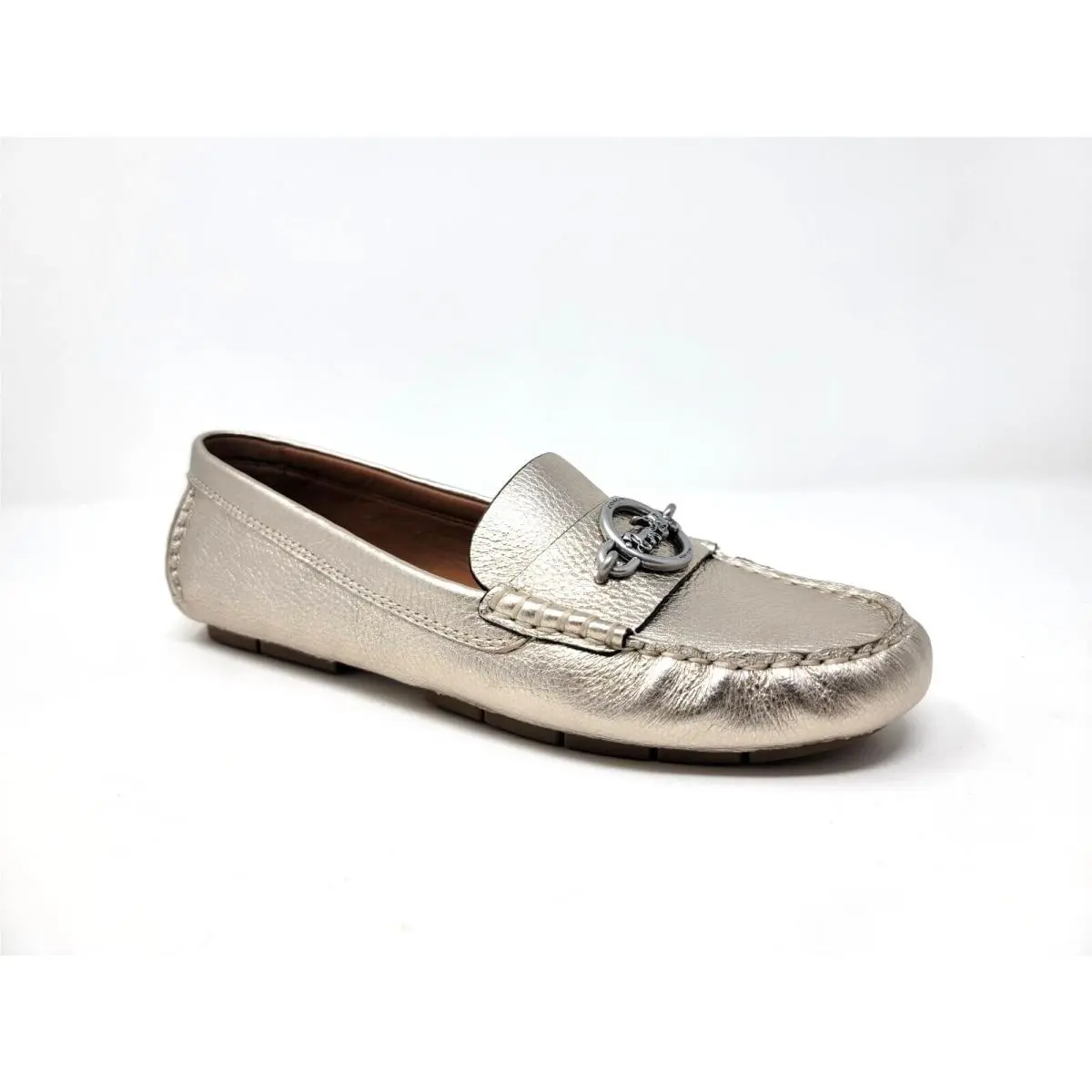 Coach Margot Champagne Metallic Leather Loafer FG2955 Size 7.5
