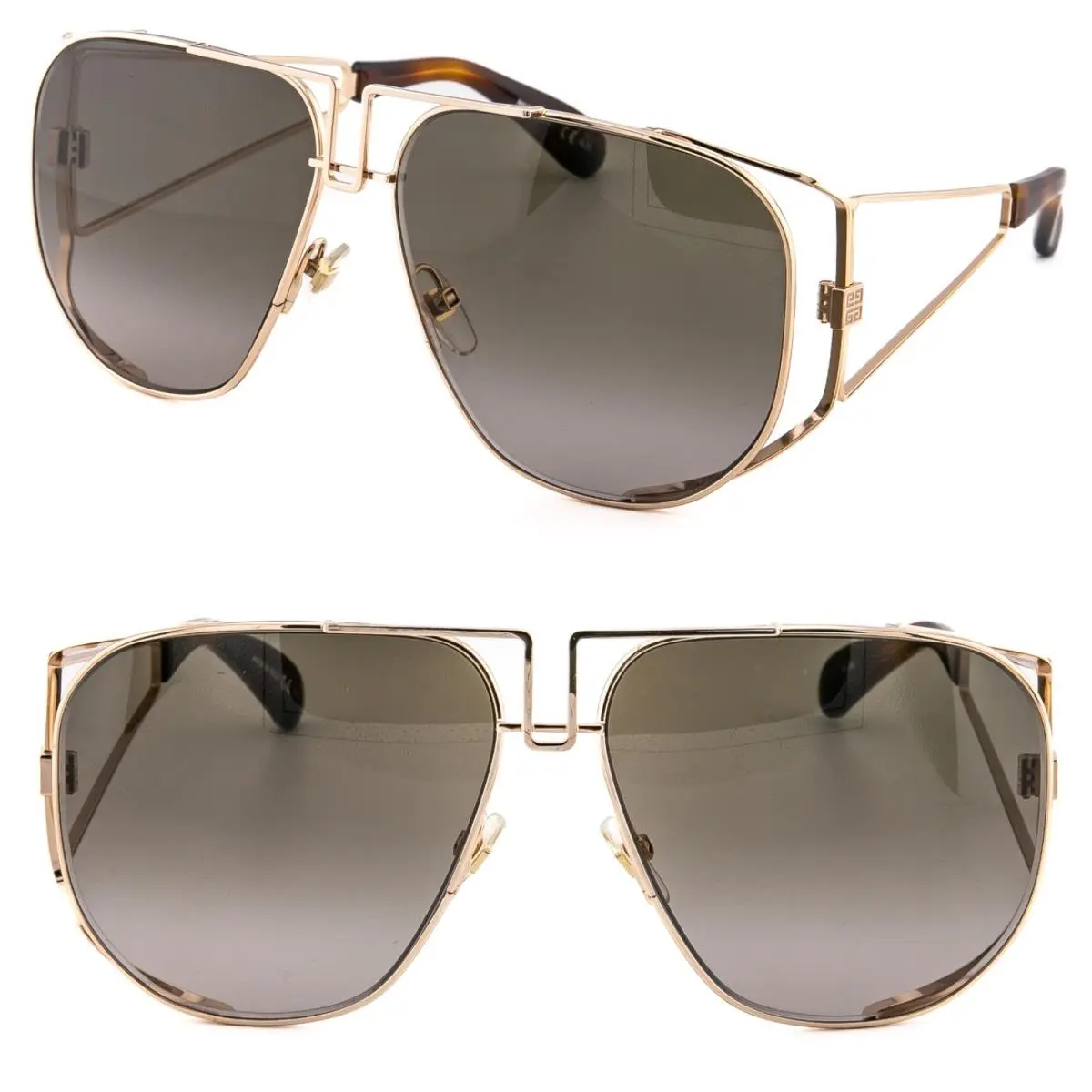 7129 Gold Brown Metal Oversized Unisex GV7129s Sunglasses by Givenchy