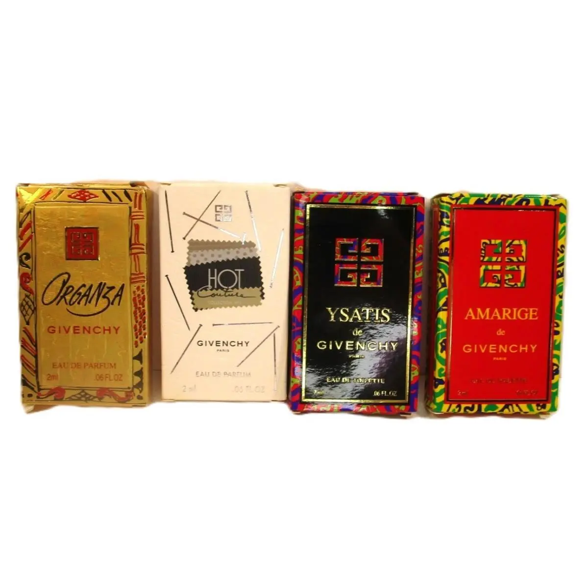 4 Eau De Parfum Vials 2 ml/.06 Oz Ysatis Amarige Hot Couture Organza by Givenchy